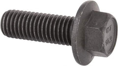 Value Collection - M12x1.75 Metric Coarse, 35mm Length Under Head, Hex Drive Flange Bolt - 35mm Thread Length, Grade 10.9 Alloy Steel, Smooth Flange, Phosphate & Oil Finish - Apex Tool & Supply