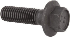 Value Collection - M12x1.75 Metric Coarse, 40mm Length Under Head, Hex Drive Flange Bolt - 40mm Thread Length, Grade 10.9 Alloy Steel, Smooth Flange, Phosphate & Oil Finish - Apex Tool & Supply