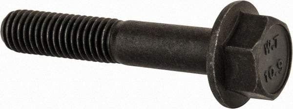 Value Collection - M8x1.25 Metric Coarse, 45mm Length Under Head, Hex Drive Flange Bolt - 30mm Thread Length, Grade 10.9 Alloy Steel, Smooth Flange, Phosphate & Oil Finish - Apex Tool & Supply