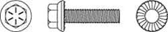 Value Collection - 3/8-16 UNC, 1-3/4" Length Under Head, Hex Drive Flange Bolt - 1-3/4" Thread Length, Grade 8 Steel, Serrated Flange, Zinc-Plated Finish - Apex Tool & Supply