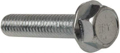 Value Collection - 5/16-18 UNC, 1-1/2" Length Under Head, Hex Drive Flange Bolt - 1-1/2" Thread Length, Grade 8 Steel, Serrated Flange, Zinc-Plated Finish - Apex Tool & Supply