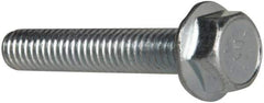 Value Collection - 5/16-18 UNC, 1-3/4" Length Under Head, Hex Drive Flange Bolt - 1-3/4" Thread Length, Grade 8 Steel, Serrated Flange, Zinc-Plated Finish - Apex Tool & Supply
