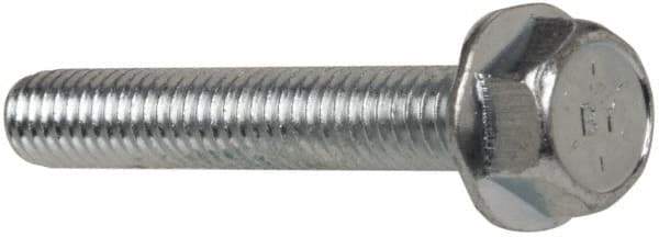 Value Collection - 5/16-18 UNC, 2" Length Under Head, Hex Drive Flange Bolt - 2" Thread Length, Grade 8 Steel, Serrated Flange, Zinc-Plated Finish - Apex Tool & Supply