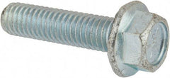 Value Collection - 3/8-16 UNC, 1-1/2" Length Under Head, Hex Drive Flange Bolt - 1-1/2" Thread Length, Grade 8 Steel, Serrated Flange, Zinc-Plated Finish - Apex Tool & Supply