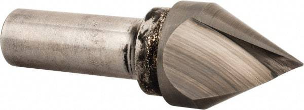 Hertel - 1-1/4" Head Diam, 3/4" Shank Diam, 1 Flute 60° Solid Carbide Countersink - Bright Finish, 3-1/2" OAL, Single End, Straight Shank, Right Hand Cut - Apex Tool & Supply
