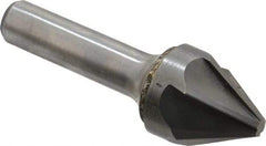 Hertel - 1" Head Diam, 1/2" Shank Diam, 6 Flute 60° Solid Carbide Countersink - Bright Finish, 3" OAL, Single End, Straight Shank, Right Hand Cut - Apex Tool & Supply