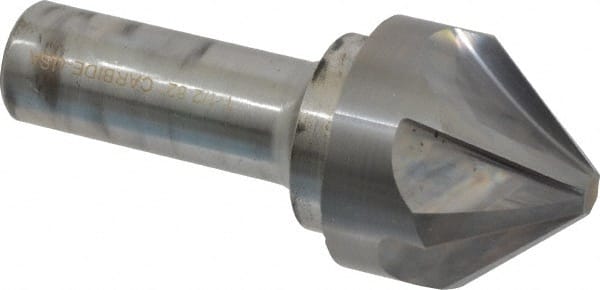 Hertel - 1-1/2" Head Diam, 3/4" Shank Diam, 6 Flute 82° Solid Carbide Countersink - Apex Tool & Supply
