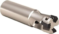 Seco - 25mm Cut Diam, 9mm Max Depth of Cut, 25mm Shank Diam, 101mm OAL, Indexable Square Shoulder End Mill - XOMX 10T3 Inserts, Weldon Shank, 90° Lead Angle, Through Coolant, Series Turbo 10 - Apex Tool & Supply