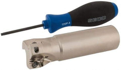 Seco - 1-1/2" Cut Diam, 0.669" Max Depth of Cut, 1-1/4" Shank Diam, 4.72" OAL, Indexable Square Shoulder End Mill - XO.X 1806.. Inserts, Weldon Shank, 90° Lead Angle, Through Coolant, Series Power Turbo - Apex Tool & Supply