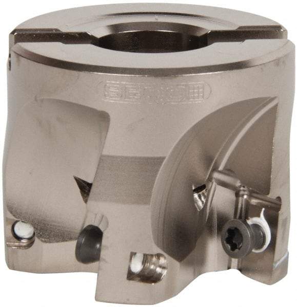 Seco - 5 Inserts, 2" Cut Diam, 3/4" Arbor Diam, 0.669" Max Depth of Cut, Indexable Square-Shoulder Face Mill - 0/90° Lead Angle, 1.575" High, XO.X 1806.. Insert Compatibility, Through Coolant, Series Power Turbo - Apex Tool & Supply