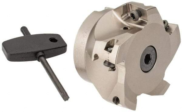 Seco - 5 Inserts, 2-1/2" Cut Diam, 3/4" Arbor Diam, 0.669" Max Depth of Cut, Indexable Square-Shoulder Face Mill - 0/90° Lead Angle, 1.575" High, XO.X 1806.. Insert Compatibility, Through Coolant, Series Power Turbo - Apex Tool & Supply