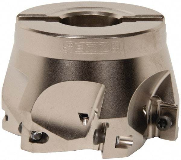 Seco - 6 Inserts, 3" Cut Diam, 1" Arbor Diam, 0.669" Max Depth of Cut, Indexable Square-Shoulder Face Mill - 0/90° Lead Angle, 1.969" High, XO.X 1806.. Insert Compatibility, Through Coolant, Series Power Turbo - Apex Tool & Supply