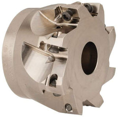 Seco - 8 Inserts, 3" Cut Diam, 1" Arbor Diam, 0.669" Max Depth of Cut, Indexable Square-Shoulder Face Mill - 0/90° Lead Angle, 1.969" High, XO.X 1806.. Insert Compatibility, Through Coolant, Series Power Turbo - Apex Tool & Supply