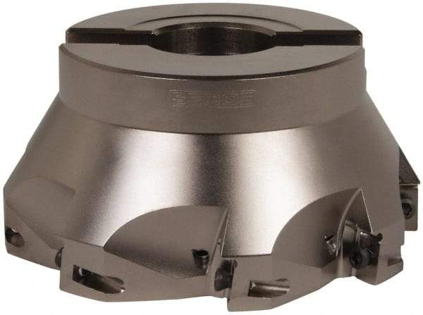 Seco - 8 Inserts, 5" Cut Diam, 1" Arbor Diam, 0.669" Max Depth of Cut, Indexable Square-Shoulder Face Mill - 0/90° Lead Angle, 2.48" High, XO.X 1806.. Insert Compatibility, Through Coolant, Series Power Turbo - Apex Tool & Supply