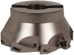 Seco - 8 Inserts, 5" Cut Diam, 1" Arbor Diam, 0.669" Max Depth of Cut, Indexable Square-Shoulder Face Mill - 0/90° Lead Angle, 2.48" High, XO.X 1806.. Insert Compatibility, Through Coolant, Series Power Turbo - Apex Tool & Supply