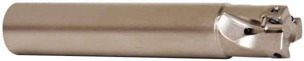 Seco - 5/8" Cut Diam, 0.197" Max Depth of Cut, 5/8" Shank Diam, 3.543" OAL, Indexable Square Shoulder End Mill - XO.X 0602 Inserts, Cylindrical Shank, 90° Lead Angle, Through Coolant, Series Nano Turbo - Apex Tool & Supply