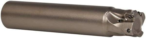 Seco - 3/4" Cut Diam, 0.197" Max Depth of Cut, 3/4" Shank Diam, 3.937" OAL, Indexable Square Shoulder End Mill - XO.X 0602 Inserts, Cylindrical Shank, 90° Lead Angle, Through Coolant, Series Nano Turbo - Apex Tool & Supply
