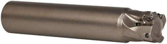 Seco - 3/4" Cut Diam, 0.197" Max Depth of Cut, 3/4" Shank Diam, 3.937" OAL, Indexable Square Shoulder End Mill - XO.X 0602 Inserts, Cylindrical Shank, 90° Lead Angle, Through Coolant, Series Nano Turbo - Apex Tool & Supply