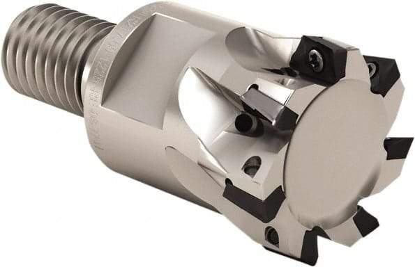 Seco - 32mm Cut Diam, 5mm Max Depth of Cut, 35mm OAL, Indexable Square Shoulder End Mill - XO.. 0602 Inserts, M16 Modular Connection, 90° Lead Angle, Through Coolant, Series Nano Turbo - Apex Tool & Supply