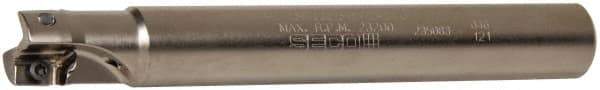 Seco - 3/4" Cut Diam, 0.433" Max Depth of Cut, 3/4" Shank Diam, 5.91" OAL, Indexable Square Shoulder End Mill - XO.X 1204.. Inserts, Cylindrical Shank, 90° Lead Angle, Through Coolant, Series Super Turbo - Apex Tool & Supply