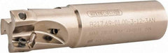 Seco - 1" Cut Diam, 0.433" Max Depth of Cut, 1" Shank Diam, 4" OAL, Indexable Square Shoulder End Mill - XO.X 1204.. Inserts, Weldon Shank, 90° Lead Angle, Through Coolant, Series Super Turbo - Apex Tool & Supply