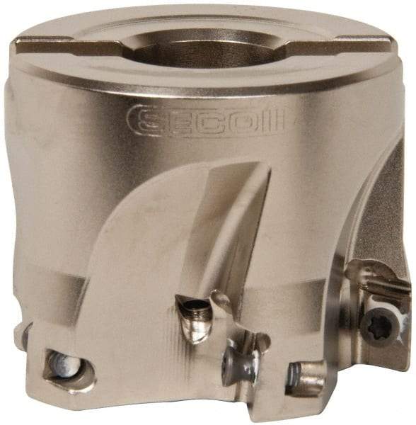 Seco - 5 Inserts, 2" Cut Diam, 3/4" Arbor Diam, 0.433" Max Depth of Cut, Indexable Square-Shoulder Face Mill - 0/90° Lead Angle, 1.57" High, XO.X 1204.. Insert Compatibility, Through Coolant, Series Super Turbo - Apex Tool & Supply