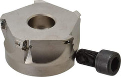 Seco - 5 Inserts, 4" Cut Diam, 1-1/2" Arbor Diam, 0.433" Max Depth of Cut, Indexable Square-Shoulder Face Mill - 0/90° Lead Angle, 2" High, XO.X 1204.. Insert Compatibility, Through Coolant, Series Super Turbo - Apex Tool & Supply