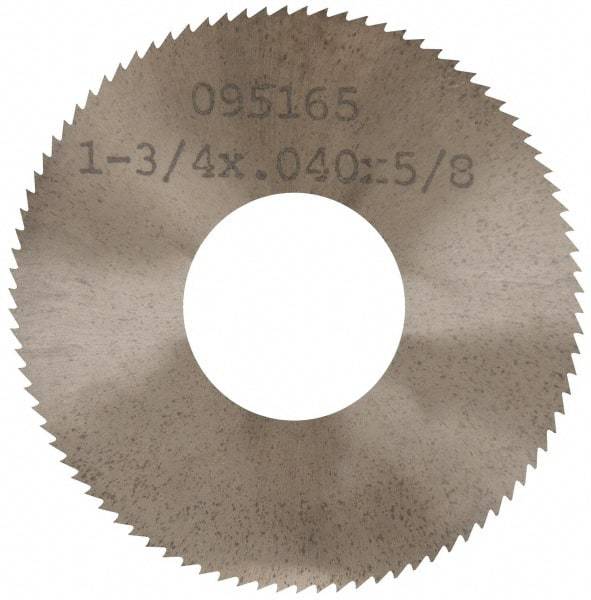 Made in USA - 1-3/4" Diam x 0.04" Blade Thickness x 5/8" Arbor Hole Diam, 90 Tooth Slitting and Slotting Saw - Arbor Connection, Solid Carbide, Concave Ground - Apex Tool & Supply