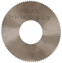 Made in USA - 1-3/4" Diam x 0.04" Blade Thickness x 5/8" Arbor Hole Diam, 90 Tooth Slitting and Slotting Saw - Arbor Connection, Solid Carbide, Concave Ground - Apex Tool & Supply