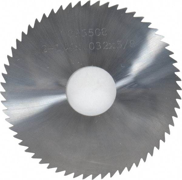Made in USA - 2-1/4" Diam x 0.032" Blade Thickness x 5/8" Arbor Hole Diam, 60 Tooth Slitting and Slotting Saw - Arbor Connection, Solid Carbide, Concave Ground - Apex Tool & Supply