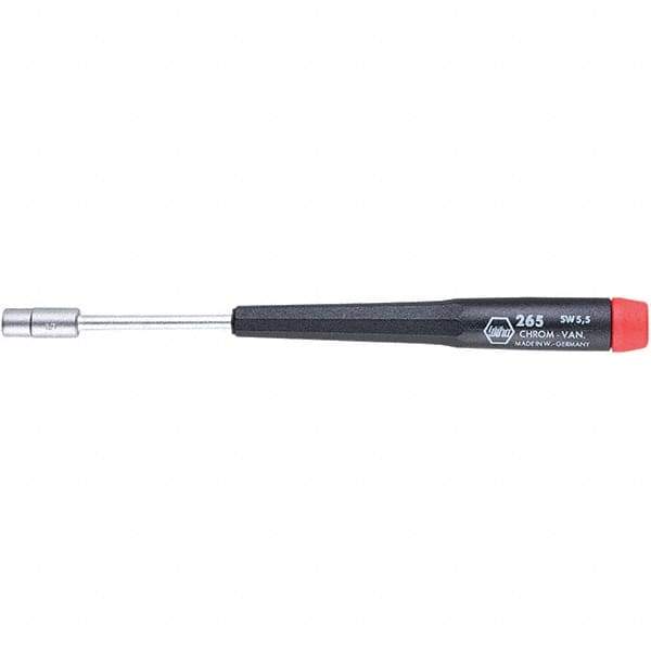 Wiha - 5.5mm Solid Shaft Precision Nutdriver - Cushion Grip Handle, 6-11/16" OAL - Apex Tool & Supply