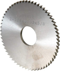 Made in USA - 2-1/4" Diam x 0.102" Blade Thickness x 5/8" Arbor Hole Diam, 60 Tooth Slitting and Slotting Saw - Arbor Connection, Solid Carbide, Concave Ground - Apex Tool & Supply