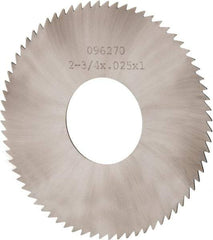 Made in USA - 2-3/4" Diam x 0.025" Blade Thickness x 1" Arbor Hole Diam, 72 Tooth Slitting and Slotting Saw - Arbor Connection, Solid Carbide, Concave Ground - Apex Tool & Supply