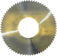 Made in USA - 2-3/4" Diam x 0.045" Blade Thickness x 1" Arbor Hole Diam, 72 Tooth Slitting and Slotting Saw - Arbor Connection, Solid Carbide, Concave Ground - Apex Tool & Supply