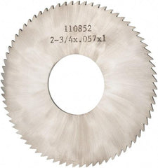 Made in USA - 2-3/4" Diam x 0.057" Blade Thickness x 1" Arbor Hole Diam, 72 Tooth Slitting and Slotting Saw - Arbor Connection, Solid Carbide, Concave Ground - Apex Tool & Supply
