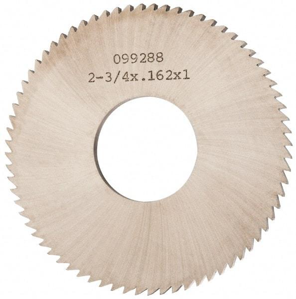 Made in USA - 2-3/4" Diam x 0.162" Blade Thickness x 1" Arbor Hole Diam, 72 Tooth Slitting and Slotting Saw - Arbor Connection, Solid Carbide, Concave Ground - Apex Tool & Supply