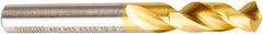 DORMER - 15/32" 130° Spiral Flute High Speed Steel Screw Machine Drill Bit - TiN Finish, Right Hand Cut, 51mm Flute Length, 102mm OAL, ADX Point, Straight Shank - Apex Tool & Supply