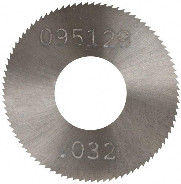Made in USA - 1" Diam x 0.032" Blade Thickness, 3/8" Arbor Hole Diam, 98 Teeth, Solid Carbide Jeweler's Saw - Uncoated - Apex Tool & Supply