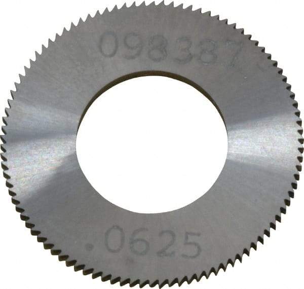 Made in USA - 1" Diam x 1/16" Thick, 1/2" Arbor Hole Diam, 98 Teeth, Solid Carbide Jeweler's Saw - Uncoated - Apex Tool & Supply