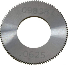 Made in USA - 1" Diam x 1/16" Thick, 1/2" Arbor Hole Diam, 98 Teeth, Solid Carbide Jeweler's Saw - Uncoated - Apex Tool & Supply