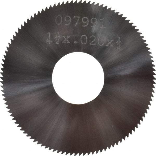 Made in USA - 1-1/2" Diam x 0.02" Blade Thickness, 1/2" Arbor Hole Diam, 110 Teeth, Solid Carbide, Jeweler's Saw - Uncoated - Apex Tool & Supply