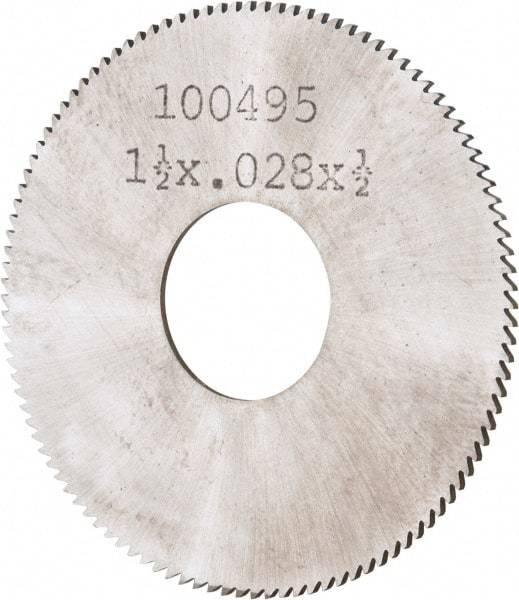 Made in USA - 1-1/2" Diam x 0.028" Blade Thickness, 1/2" Arbor Hole Diam, 110 Teeth, Solid Carbide, Jeweler's Saw - Uncoated - Apex Tool & Supply