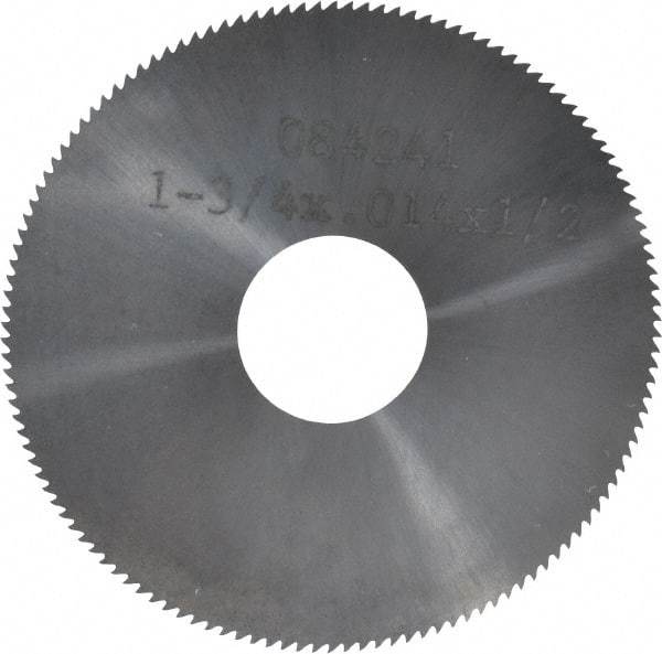 Made in USA - 1-3/4" Diam x 0.014" Blade Thickness, 1/2" Arbor Hole Diam, 130 Teeth, Solid Carbide, Jeweler's Saw - Uncoated - Apex Tool & Supply