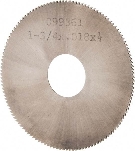 Made in USA - 1-3/4" Diam x 0.018" Blade Thickness, 1/2" Arbor Hole Diam, 130 Teeth, Solid Carbide, Jeweler's Saw - Uncoated - Apex Tool & Supply