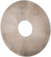 Made in USA - 1-3/4" Diam x 0.018" Blade Thickness, 1/2" Arbor Hole Diam, 130 Teeth, Solid Carbide, Jeweler's Saw - Uncoated - Apex Tool & Supply