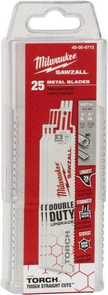 Milwaukee Tool - 6" Long x 1" Thick, Steel Reciprocating Saw Blade - Straight Profile, 10 TPI, Toothed Edge - Apex Tool & Supply