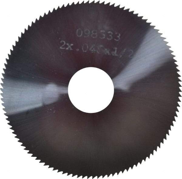 Made in USA - 2" Diam x 0.045" Blade Thickness, 1/2" Arbor Hole Diam, 110 Teeth, Solid Carbide Jeweler's Saw - Uncoated - Apex Tool & Supply