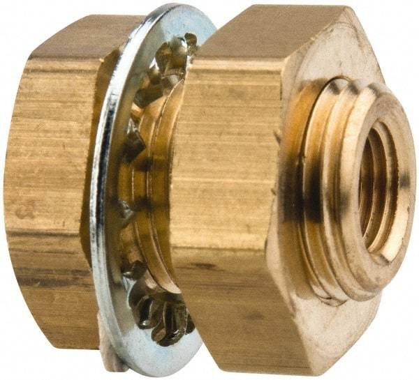 Parker - 5/8-18 Male Thread x 1/8 Female Thread, Brass Industrial Pipe Anchor Coupling - Male Straight Thread O-Ring x Female NPTF, 1,000 psi - Apex Tool & Supply