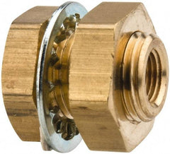 Parker - 5/8-18 Male Thread x 1/8 Female Thread, Brass Industrial Pipe Anchor Coupling - Male Straight Thread O-Ring x Female NPTF, 1,000 psi - Apex Tool & Supply