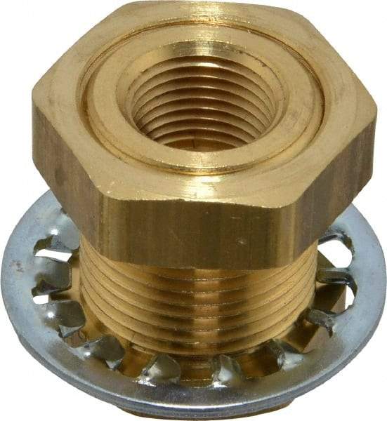 Parker - 1-14 Male Thread x 3/8 Female Thread, Brass Industrial Pipe Anchor Coupling - Male Straight Thread O-Ring x Female NPTF, 1,000 psi - Apex Tool & Supply
